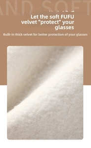 Detail showing thick microfiber lining for protective sunglasses storage pouch