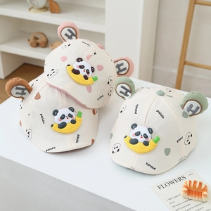 Kids Baseball Cap Panda Banana Print 3D Ears Cotton Adjustable Sun Hat For Toddler Boys Girls