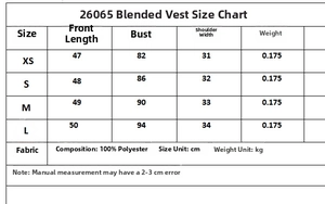 Detailed size chart for women's beaded vest top and casual shorts suit set