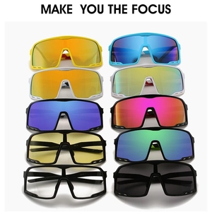 Sports Sunglasses One Piece Curved PC Lens UV400 Windproof Cycling Glasses For Outdoor Driving Running Men Women