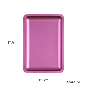 Pink rectangular stainless steel organizer tray 17.9x12.5cm for jewelry and cosmetics