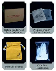 Detailed set including Buddhist bead gift box, zen drawstring bags and cleaning tools