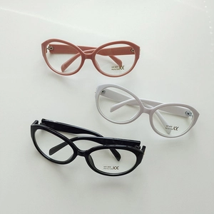 Three pairs of UV400 oval sunglasses in pink, white, and black plastic frames for children