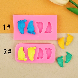 Moule En Silicone Empreinte De Bébé Forme 3D Mini Pieds Flexible Pour Fondant Chocolat Argile Polymère Savon Décoration Gâteau DIY