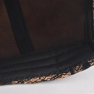 Detail of baseball cap interior showing black sweatband stitching and breathable mesh lining