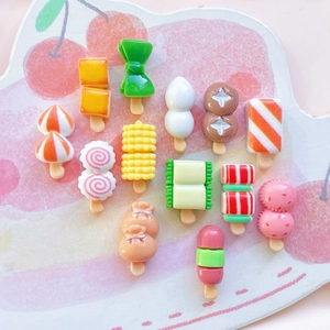 Mini charms alimentaires en résine pour bricolage avec formes de glace et collations