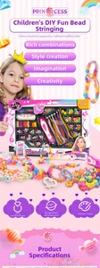 Detail of DIY electric hair braider set with colorful beads and hair styling accessories