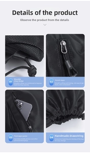 Minimalistischer Oxford-Stoff Kordelzug Rucksack Detailansicht mit strapazierfähigen Gurten.