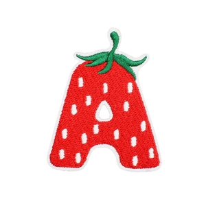 Cute strawberry-shaped alphabet A embroidered patch for bags and clothing DIY