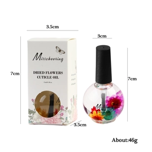 Nagelriemolie met droogbloemen 15ml met doos, 7cm hoogte en 3,5cm breedte
