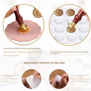 15-Loch Silikonmatte für Wachssiegel mit Klebepunkten für DIY Umschläge und Bastelarbeiten