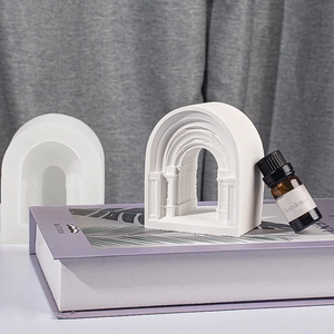 DIY silicone mold for castle archway plaster diffuser stone and wax ornament