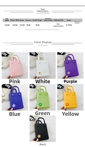 Größentabelle und Farbauswahl für die EVA-Strandtasche mit 3D-Blumen-DIY-Anhängern