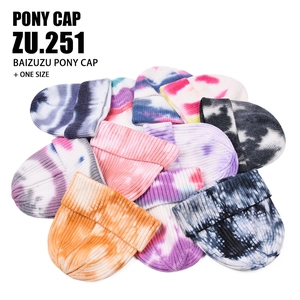 Tie-Dye Knitted Beanie Hat Cotton Ribbed Warm Winter Cuff Cap For Women Men Outdoor