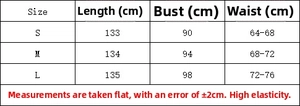 Detailed size chart for women's V-neck printed jumpsuit showing S, M, and L measurements