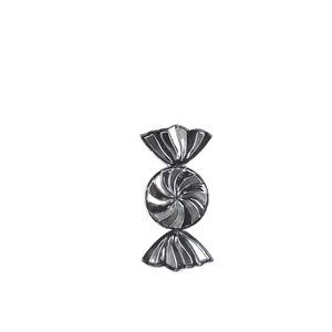 Silver metal lollipop pendant with spiral texture for Christmas and wedding decor