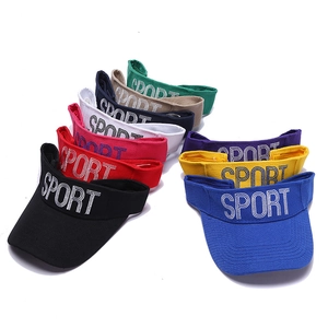 Sport Sun Visor Hat Acrylic Empty Top SPORT Letter Embroidery Adjustable Breathable UV Protection Outdoor