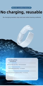 Detail of white PCM cooling neck ring showing 28 degrees Celsius crystallization feature