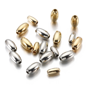 Oval Rice Spacer Beads ABS Plastic CCB Electroplated Metallic Shiny Loose Beads For DIY Necklace Bracelet Jewelry Making