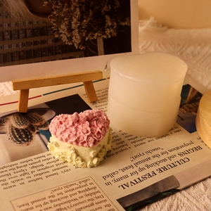 Καλούπι σιλικόνης DIY για κουτί αποθήκευσης καρδιά με ανάγλυφα τριαντάφυλλα