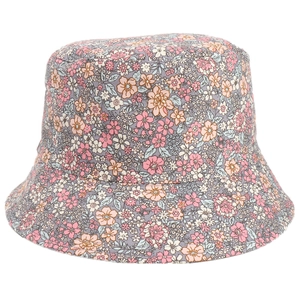 Reversible bucket hat for women with colorful floral print for sun protection and outdoor use