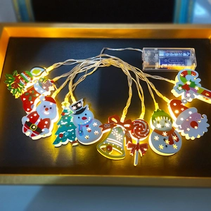 LED String Lights Wrought Iron Christmas Santa Snowman Tree Bell Shapes Warm Yellow Battery USB Powered Indoor Decor