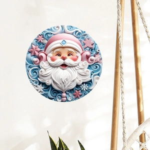 Christmas wall stickers featuring Santa Claus and snowman on a white living room wall