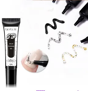 Detailed macro view of 10ml 5D solid pudding nail gel texture and colorful finishes