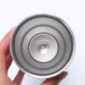 Close-up of internal SUS 304 stainless steel base marking on a 30oz insulated tumbler