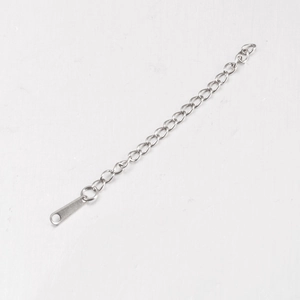 Silver stainless steel 6.5cm extension chain with tag for DIY jewelry making