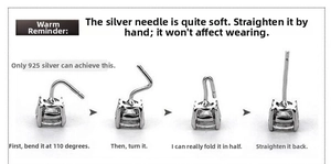 Macro view of flexible 925 sterling silver earring post showing resilience and texture
