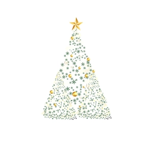 Stickers électrostatiques sapin de Noël or et vert pour décoration de vitrine festive