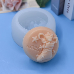Stampo in silicone rotondo natalizio per dolci fai-da-te e creazione di saponi
