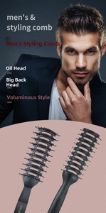 Detail of professional black anti-static styling hair combs for men vintage hairstyles