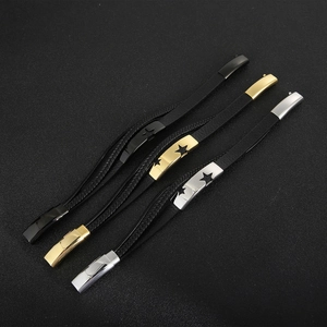 Bracciali multistrato in pelle da uomo con chiusura magnetica in acciaio inossidabile