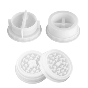 Manual resin herb grinder mold set with sharp pyramid teeth for DIY resin casting