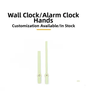 Luminous light green clock hands for wall and alarm clocks showing mounting holes