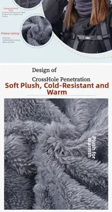 Close-up of winter knit neck warmer featuring soft fleece lining and cross-hole design