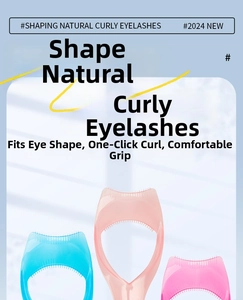 Eyelash application shield tool in blue, pink, and rose red for shaping natural lashes