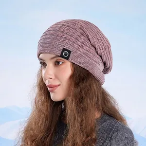 Winter Slouchy Beanie Hat Knitted Wool Fleece Lined Ear Protection Warm Windproof Thick Outdoor Daily Casual Women Men