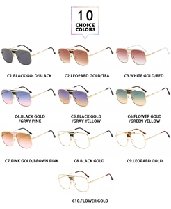 Griglia di occhiali da sole aviator vintage in dieci colori di montatura alla moda