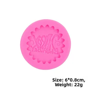 Stampo in silicone rosa Happy Birthday da 6x0,8cm per decorazioni torte e lavori in argilla