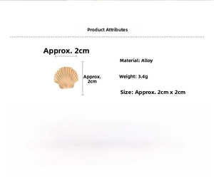 Detailed specs of the shell textured gold ear cuff with alloy material and 2cm size