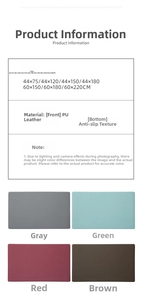 Waterproof PU leather kitchen mat size chart with anti-slip texture in four colors