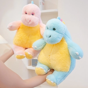 Soft macaron pink and blue dinosaur plush pillows for home decoration and cozy comfort
