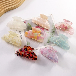 Acetate Marble Hair Claw Clip Large Shark Clip Strong Hold Candy Color Sweet Fashion Women Hair Accessory