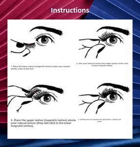 Four-step application guide for quantum magnetic eyelashes with 3D volume effect