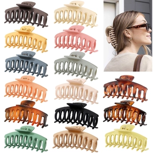 Matte Large Hair Claw Clips Women Thick Hair Non Slip PS Plastic Shark Jaw Clips Minimalist Hair Accessories Solid Colors