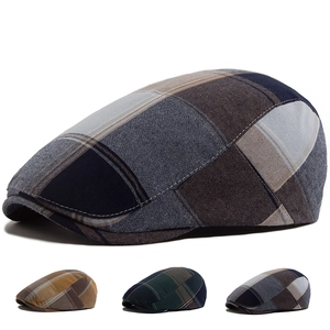 Casquette Plate Rétro Écossaise En Coton Respirant Boucle Métallique Réglable Chapeau Vintage Pour Hommes Femmes
