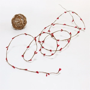 Guirlande de baies rouges de Noël de 2,5 m avec tige flexible pour décoration intérieure